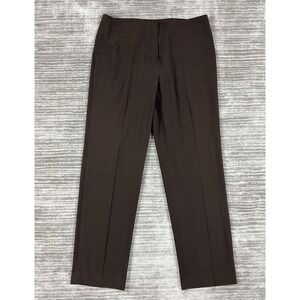 Margaret Frances Dress Pants Women 14 Brown Straight Leg Stretch Workwear Office